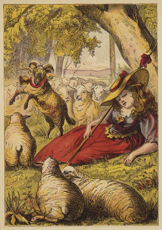 Little Bo-Peep (coloured engraving) بواسطة مدرسة اللغة الإنجليزية