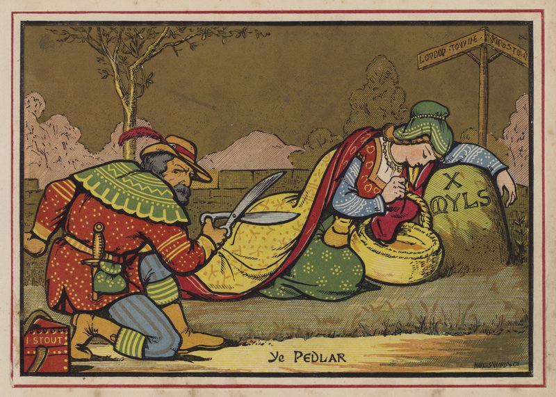 Little Market Woman (colour litho) بواسطة مدرسة اللغة الإنجليزية