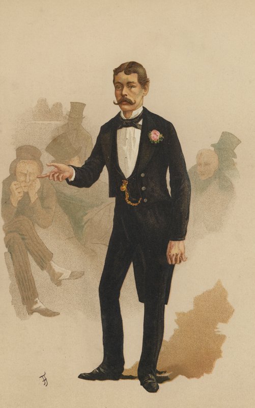 Lord Randolph Churchill, MP, Member for Woodstock (colour litho) بواسطة مدرسة اللغة الإنجليزية