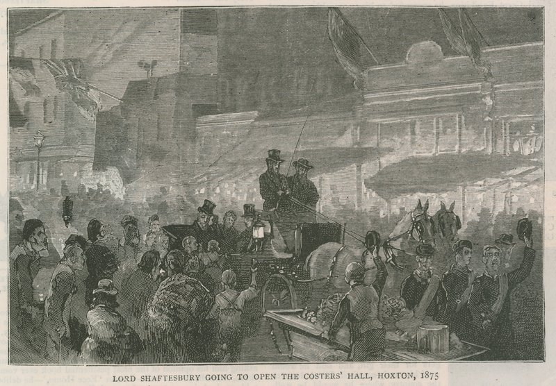 سيفتتح اللورد شافتسبري قاعة كوسترز ، هوكستون ، لندن ، 1875 بواسطة مدرسة اللغة الإنجليزية