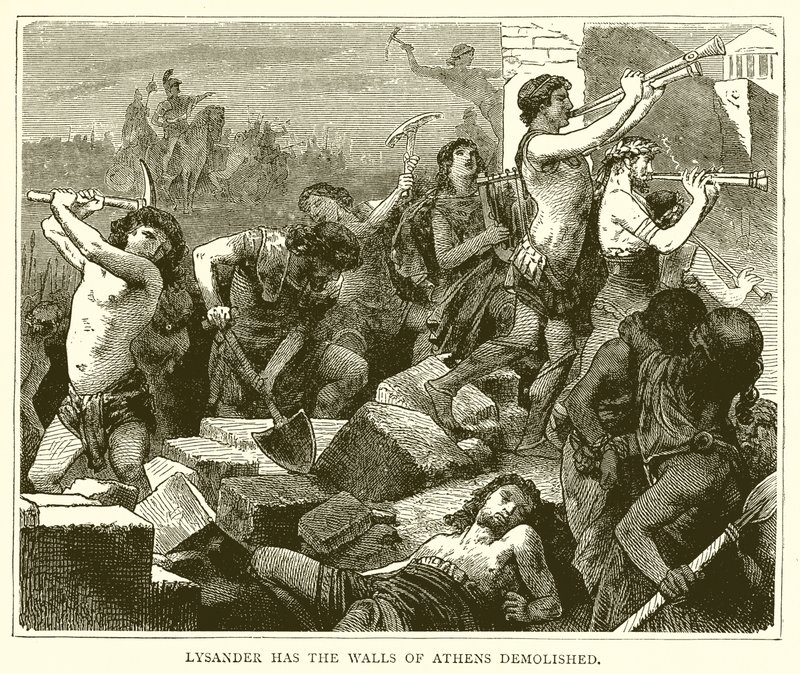 Lysander وقد هدم جدران أثينا بواسطة مدرسة اللغة الإنجليزية