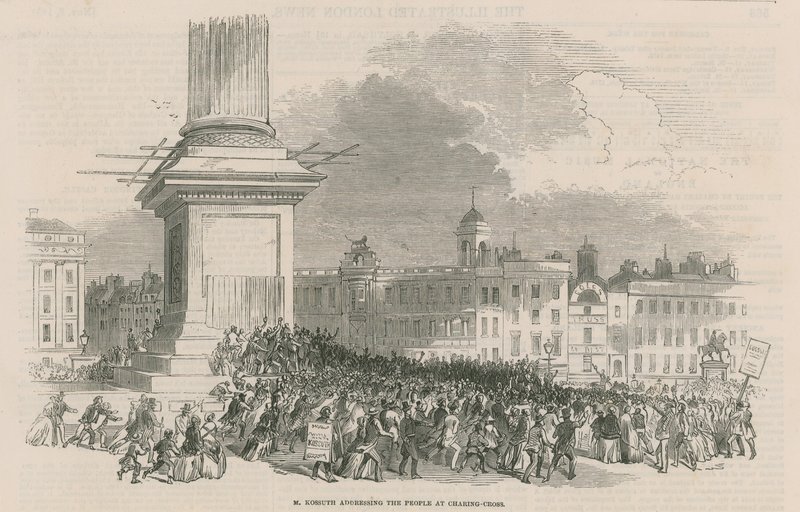 م. Kossuth يخاطب الناس في Charing Cross بواسطة مدرسة اللغة الإنجليزية