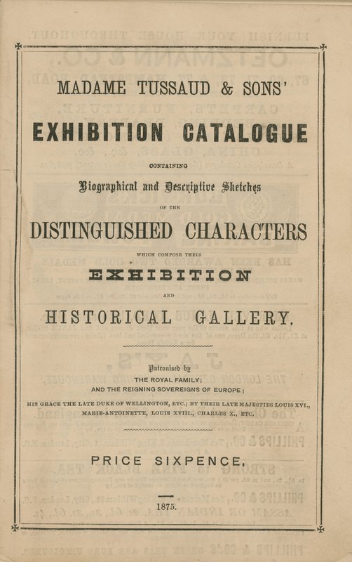 كتالوج معرض مدام توسو وأولاده لعام 1875 بواسطة مدرسة اللغة الإنجليزية