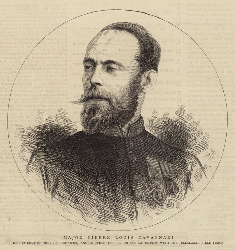 Major Pierre Louis Cavagnari (engraving) بواسطة مدرسة اللغة الإنجليزية