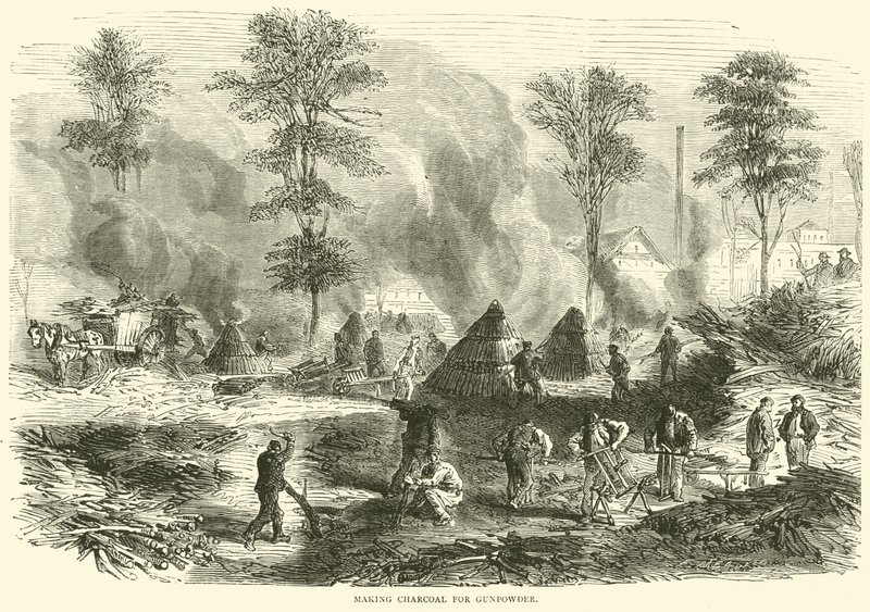 صنع الفحم للبارود ، أكتوبر 1870 بواسطة مدرسة اللغة الإنجليزية