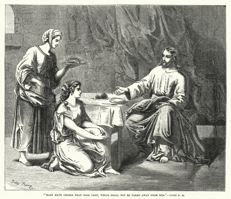 اختارت مريم ذلك الجزء الجيد الذي لن ينزع عنها ، لوقا X ، 42 (نقش) بواسطة مدرسة اللغة الإنجليزية
