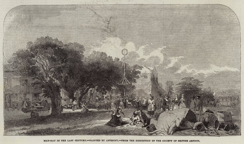 May-Day in the Last Century (engraving) بواسطة مدرسة اللغة الإنجليزية