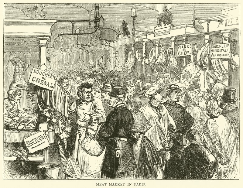 سوق اللحوم في باريس ، أكتوبر 1870 بواسطة مدرسة اللغة الإنجليزية