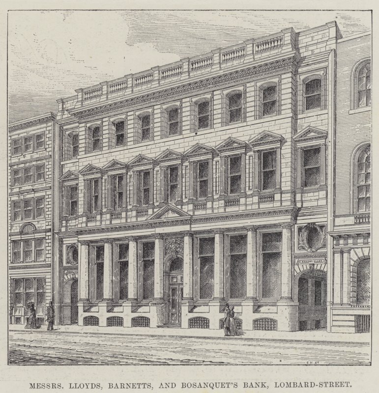 Messers Lloyds و Barnetts و Bosanquet's Bank ، Lombard-Street (النقش) بواسطة مدرسة اللغة الإنجليزية