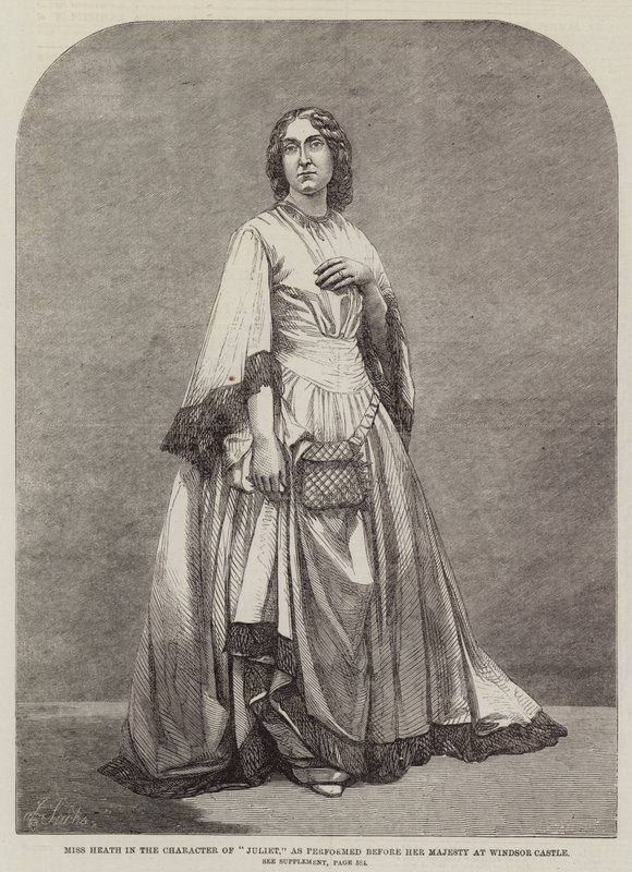 Miss Heath in the Character of "Juliet," as performed before Her Majesty at Windsor Castle (engraving) بواسطة مدرسة اللغة الإنجليزية