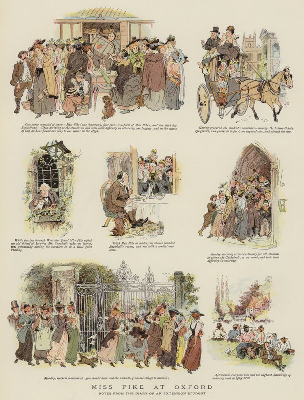 Miss Pike at Oxford (colour litho) بواسطة مدرسة اللغة الإنجليزية