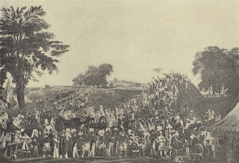 حفل مونتم في سولت هيل ، 1838 (الحفر) بواسطة مدرسة اللغة الإنجليزية