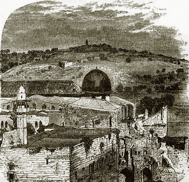جبل الزيتون من القدس بواسطة مدرسة اللغة الإنجليزية