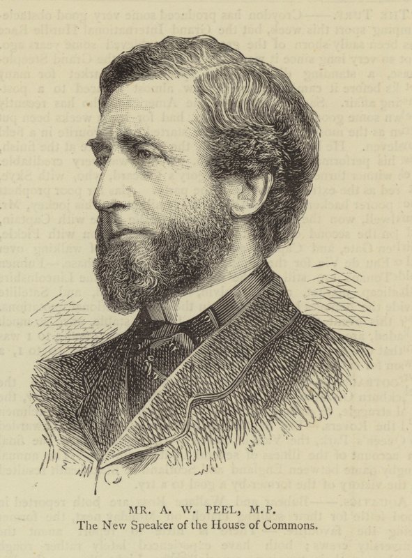 Mr A W Peel, MP (engraving) بواسطة مدرسة اللغة الإنجليزية