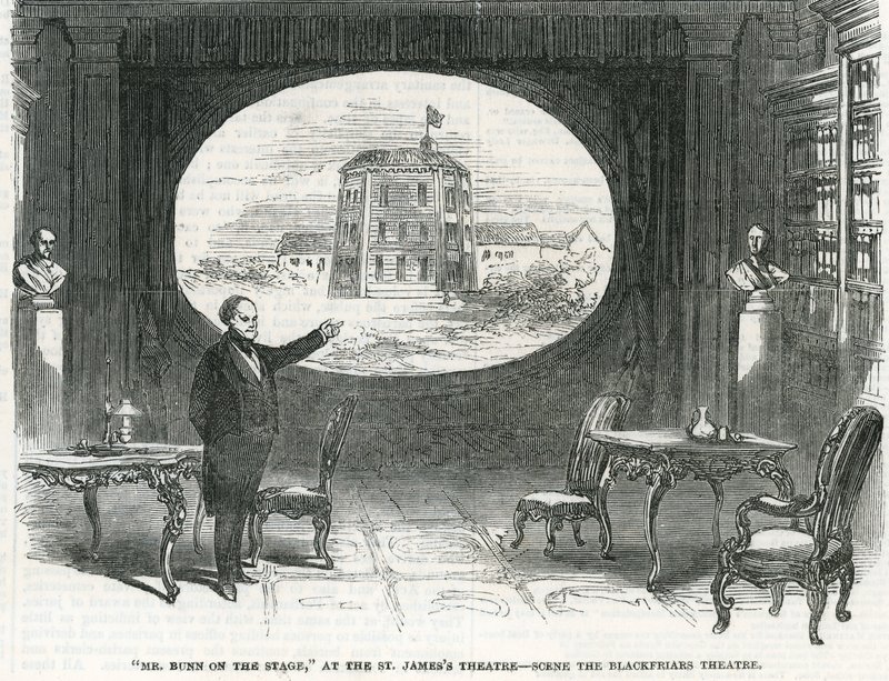 السيد بون على المسرح ، في مسرح St Jamess - Scene the Blackfriars Theatre بواسطة مدرسة اللغة الإنجليزية