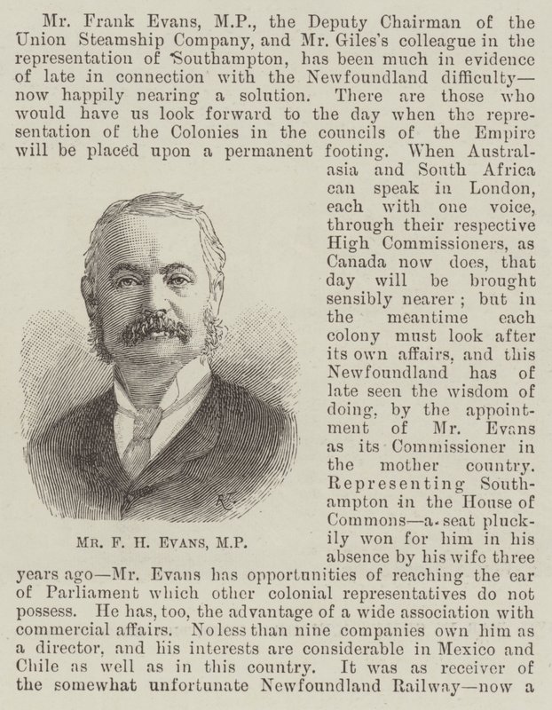 السيد FH Evans ، MP (نقش) بواسطة مدرسة اللغة الإنجليزية