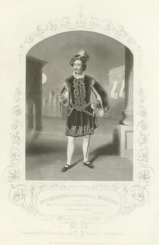 السيد P Richings (من فيلادلفيا) مثل Mercutio و Romeo و Juliet ، القانون الأول ، المشهد الرابع بواسطة مدرسة اللغة الإنجليزية