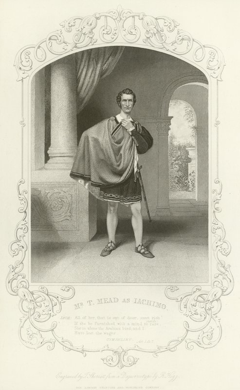 السيد T Mead مثل Iachimo ، Cymbeline ، القانون الأول ، المشهد السابع بواسطة مدرسة اللغة الإنجليزية
