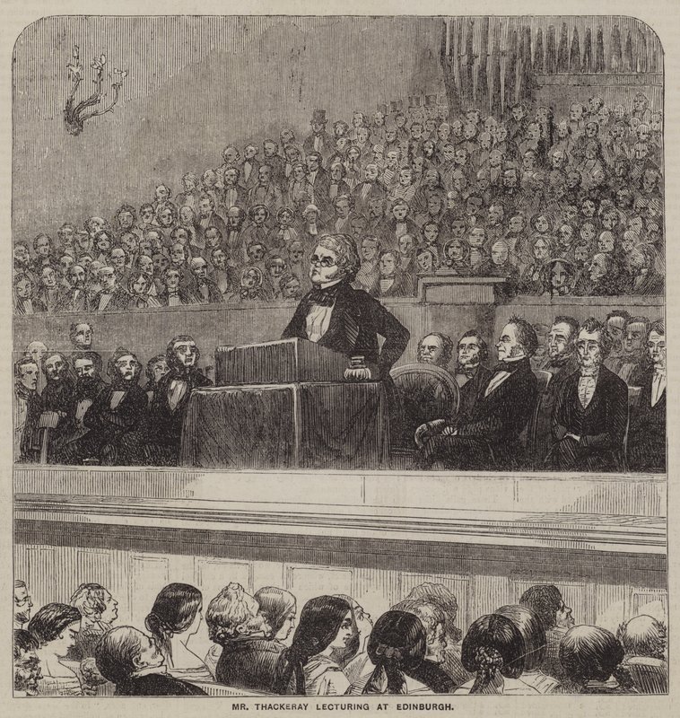 Mr Thackeray lecturing at Edinburgh (engraving) بواسطة مدرسة اللغة الإنجليزية