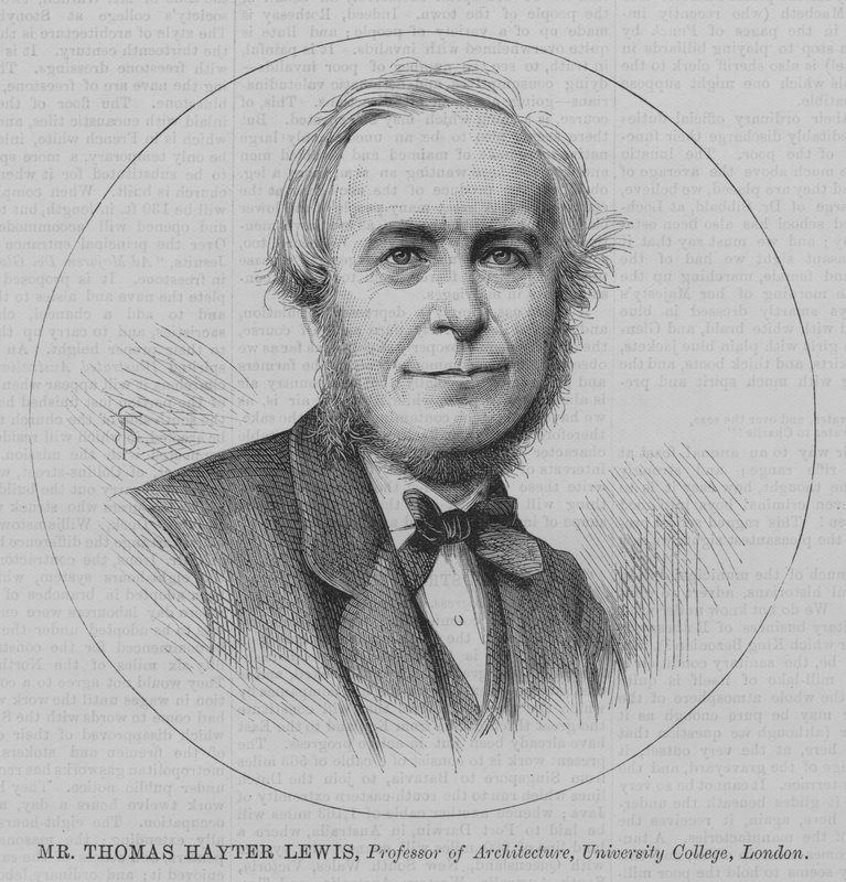 Mr Thomas Hayter Lewis, Professor of Architecture, University College, London (engraving) بواسطة مدرسة اللغة الإنجليزية