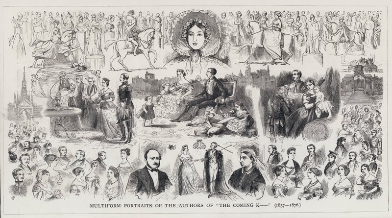 Multiform Portraits of the Authors of The Coming K... (engraving) بواسطة مدرسة اللغة الإنجليزية