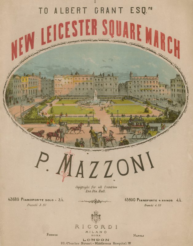 النتيجة الموسيقية لـ New Leicester Square March بواسطة P Mazzoni بواسطة مدرسة اللغة الإنجليزية