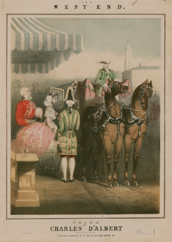 النتيجة الموسيقية لـ The West End ، وهي رقصة البولكا من تأليف Charles DAlbert بواسطة مدرسة اللغة الإنجليزية