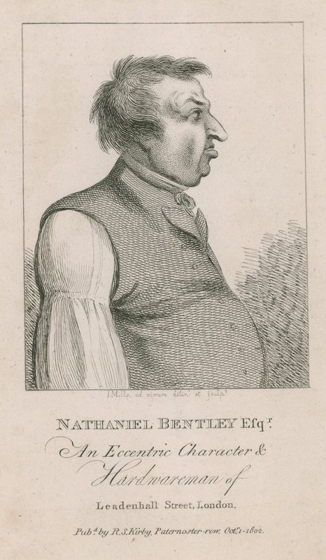 Nathaniel Bentley Esq ، شخصية غريبة الأطوار وجادة في شارع Leadenhall ، لندن بواسطة مدرسة اللغة الإنجليزية