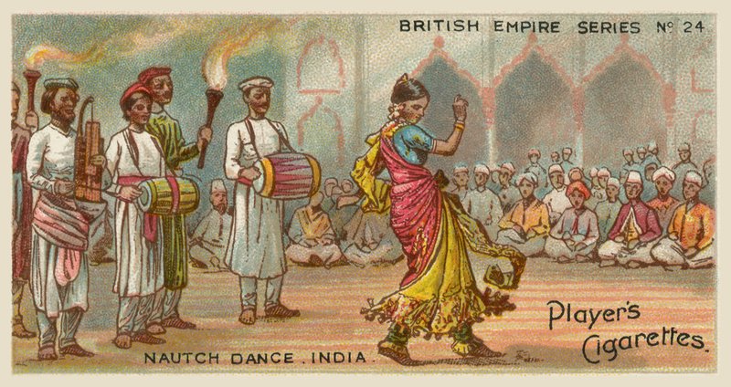 رقصة Nautch ، الهند (chromolitho) بواسطة مدرسة اللغة الإنجليزية