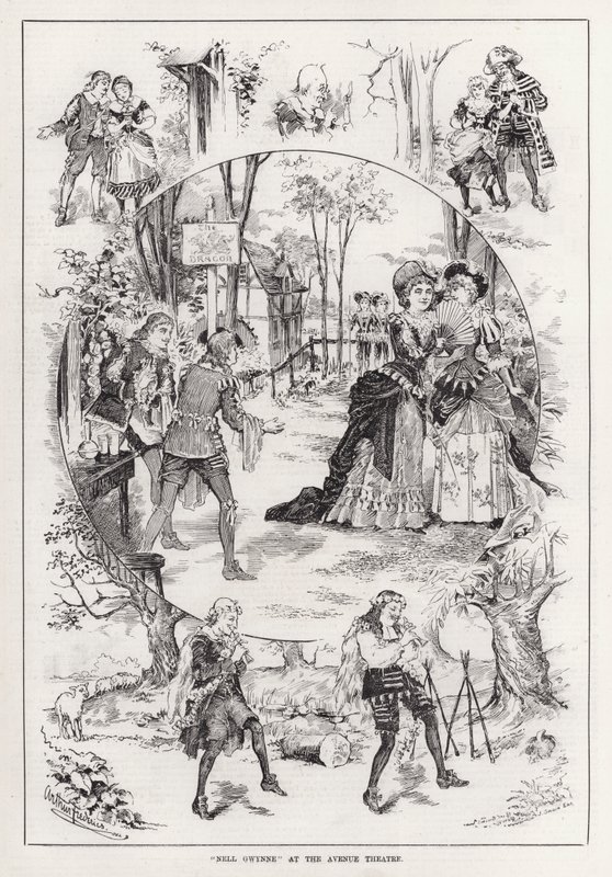 "Nell Gwynne" at the Avenue Theatre (engraving) بواسطة مدرسة اللغة الإنجليزية