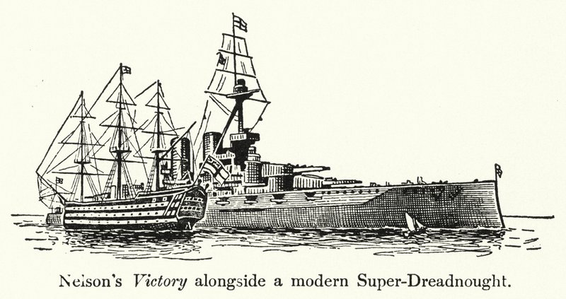 انتصار نيلسون جنبًا إلى جنب مع Super-Dreadnought بواسطة مدرسة اللغة الإنجليزية