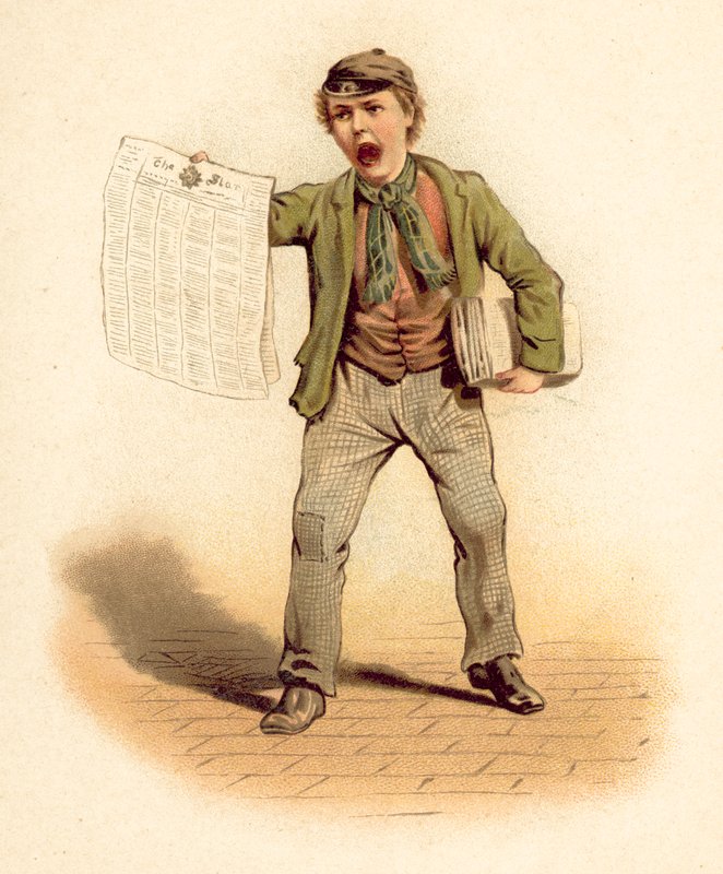 بائع الصحف (chromolitho) بواسطة مدرسة اللغة الإنجليزية