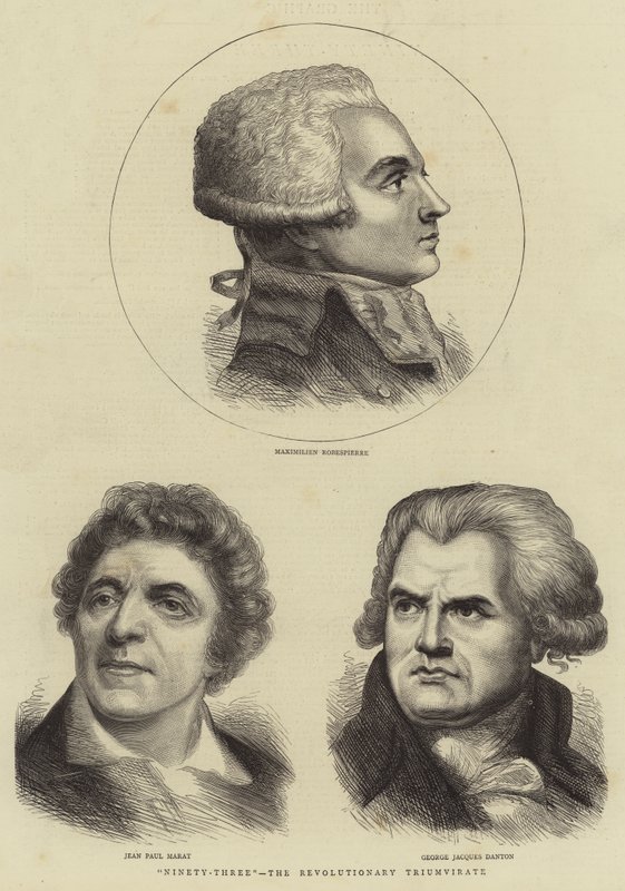 "Ninety-Three", the Revolutionary Triumvirate (engraving) بواسطة مدرسة اللغة الإنجليزية