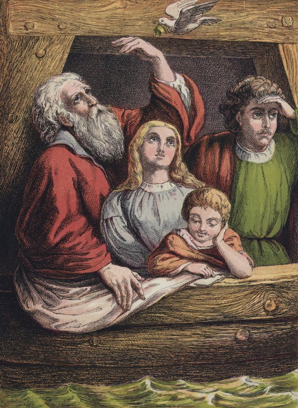 سفينة نوح (طباعة حجرية ملونة) بواسطة مدرسة اللغة الإنجليزية