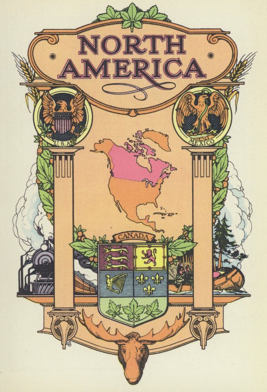 North America (colour litho) بواسطة مدرسة اللغة الإنجليزية