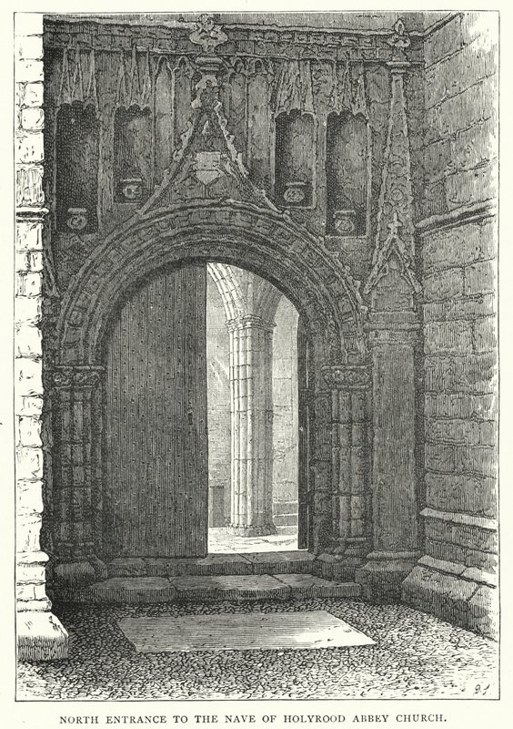 North Entrance to the Nave of Holyrood Abbey Church (engraving) بواسطة مدرسة اللغة الإنجليزية