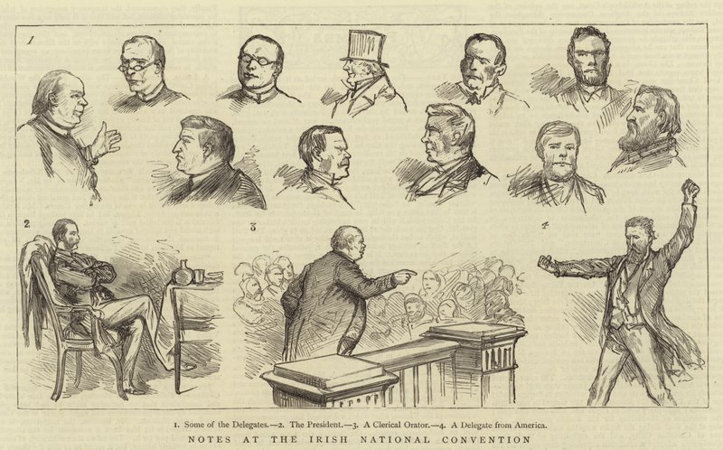 Notes at the Irish National Convention (engraving) بواسطة مدرسة اللغة الإنجليزية