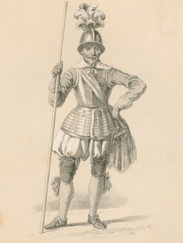 ضابط Pikemen ، 1650 بواسطة مدرسة اللغة الإنجليزية