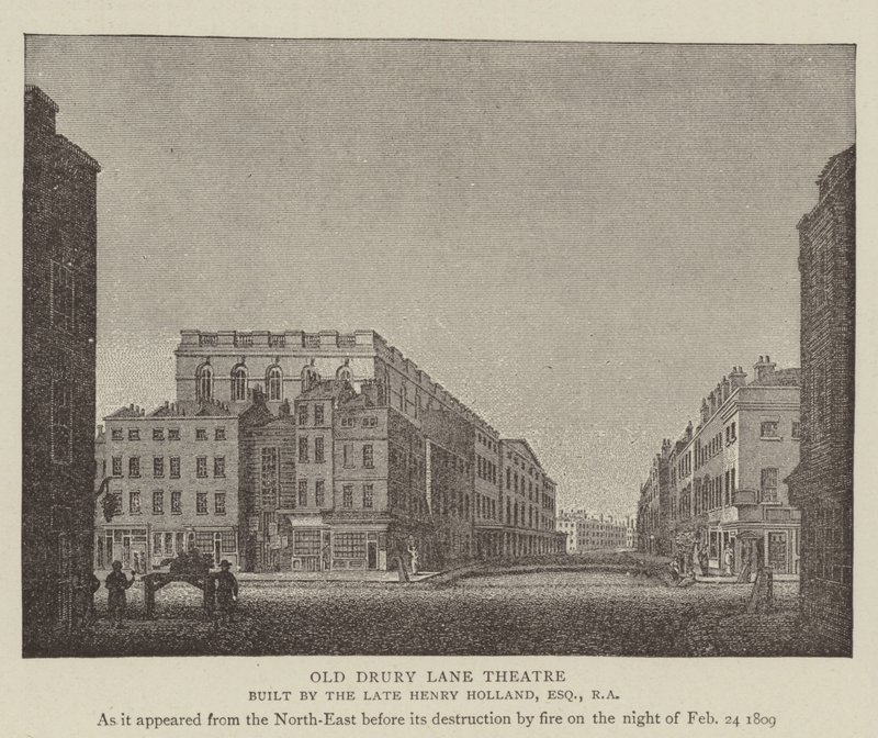 Old Drury Lane Theatre (engraving) بواسطة مدرسة اللغة الإنجليزية