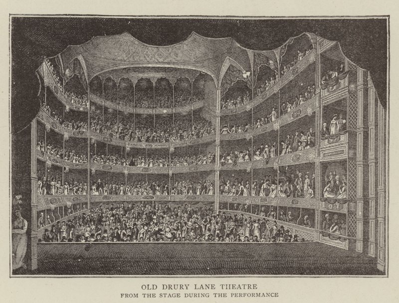 Old Drury Lane Theatre (engraving) بواسطة مدرسة اللغة الإنجليزية