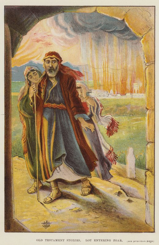 قصص العهد القديم ، دخول لوط إلى صوغر (لون ليثو) بواسطة مدرسة اللغة الإنجليزية