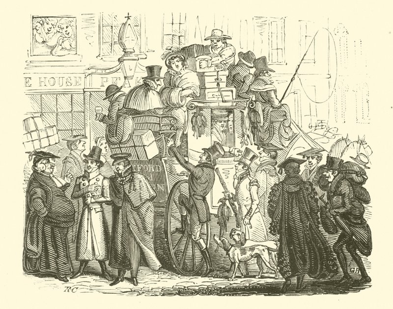Oxford To London Coach (woodcut) بواسطة مدرسة اللغة الإنجليزية