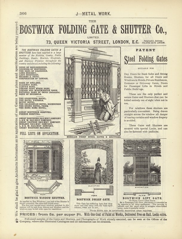 صفحة من ملخص المهندسين المعماريين والمساحين والمهندسين 1892 بواسطة مدرسة اللغة الإنجليزية