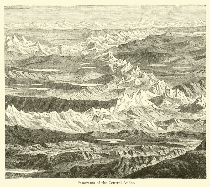 Panorama of the Central Andes (engraving) بواسطة مدرسة اللغة الإنجليزية