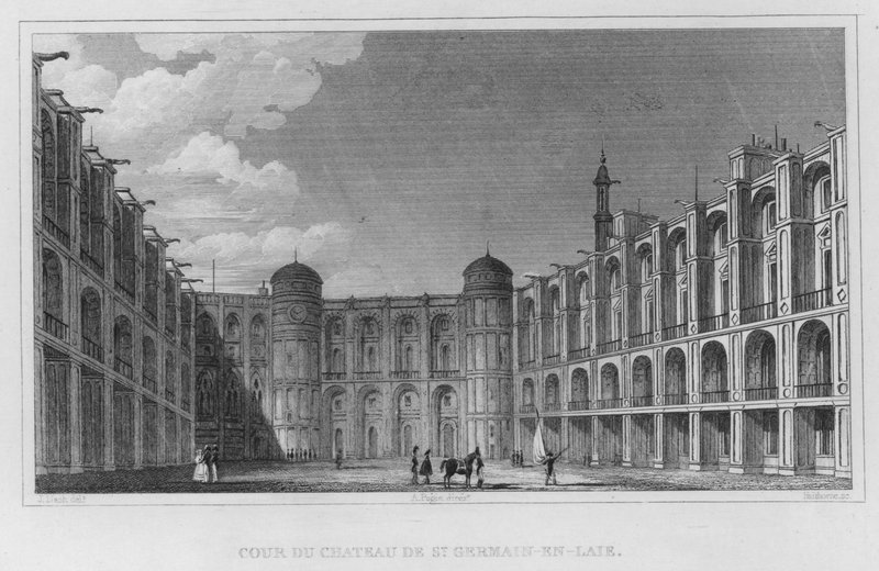 Paris, Cour Du Chateau De St Germain-En-Laie (engraving) بواسطة مدرسة اللغة الإنجليزية
