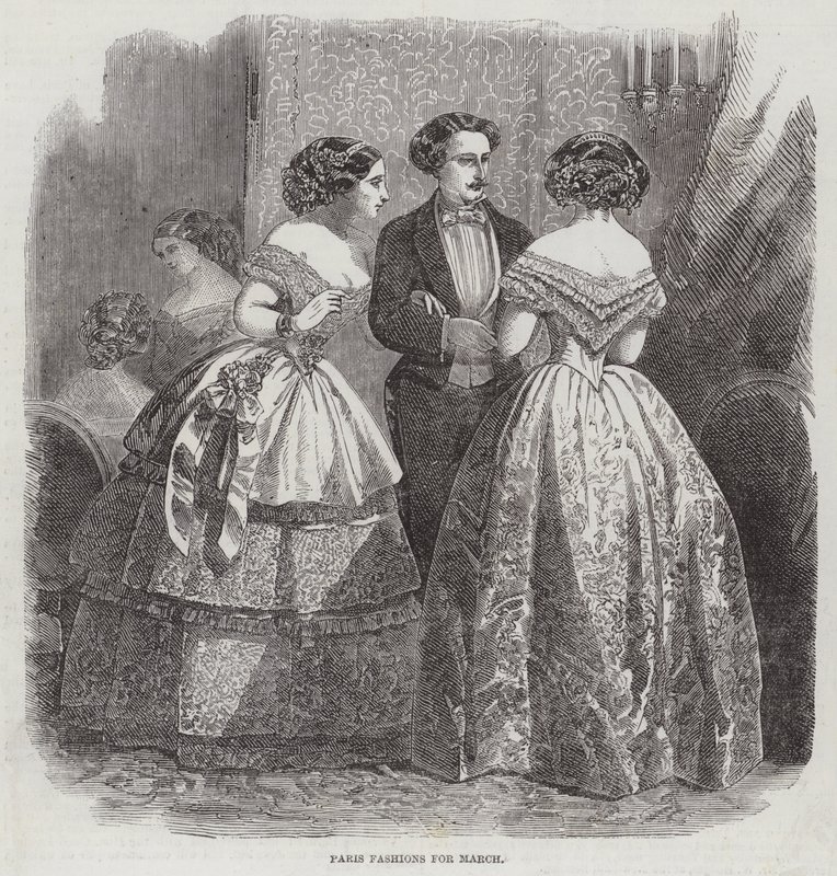 Paris Fashions for March (engraving) بواسطة مدرسة اللغة الإنجليزية