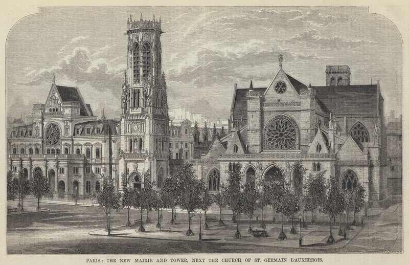 Paris, the New Mairie and Tower, next the Church of St Germain l