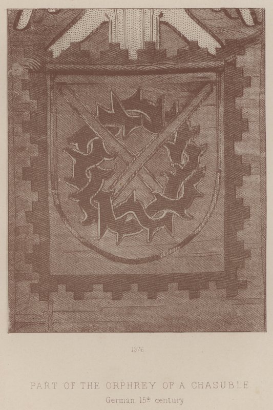 جزء من Orphrey of a Chasuble الألمانية بواسطة مدرسة اللغة الإنجليزية