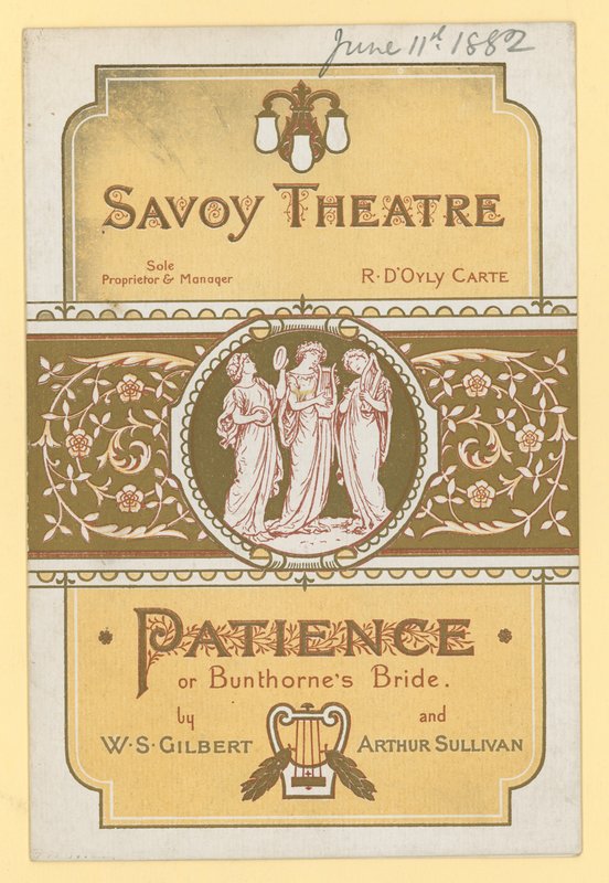 الصبر أو Bunthornes Bride من WS Gilbert و Arthur Sullivan بواسطة مدرسة اللغة الإنجليزية