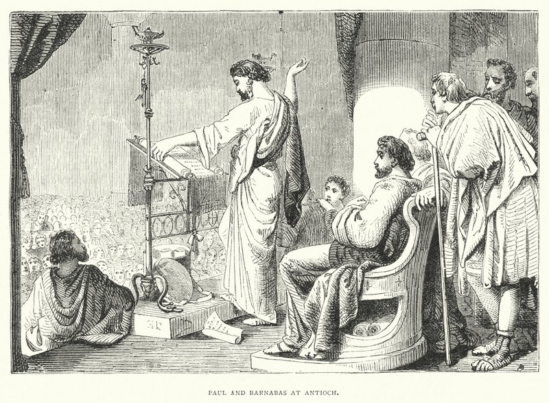Paul and Barnabas at Antioch (engraving) بواسطة مدرسة اللغة الإنجليزية